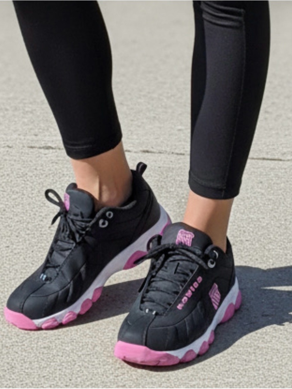 Black and Pink Women's Athletic Sneakers